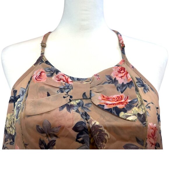 Marisol Racerback Tank Top Bow and Ruffle Front Top Size M - Picture 2 of 6